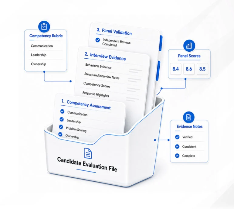 Recruiters coordinating multi-person panel interviews with automated calendar syncing, interview scheduling software, structured feedback scorecards, and workflow automation